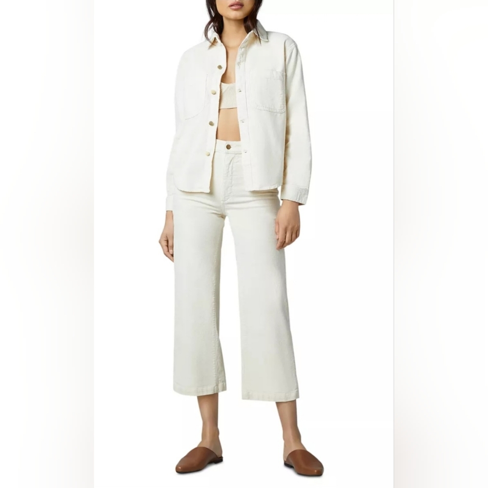DL1961 Cream Corduroy Hepburn Wide Leg Pants